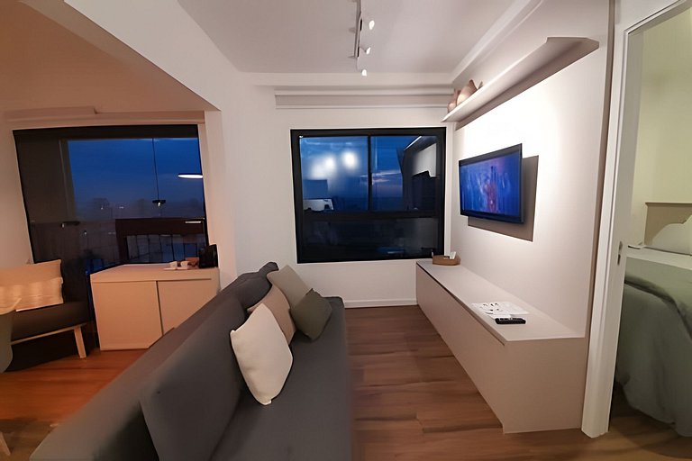 Apê cama Queen e vista top