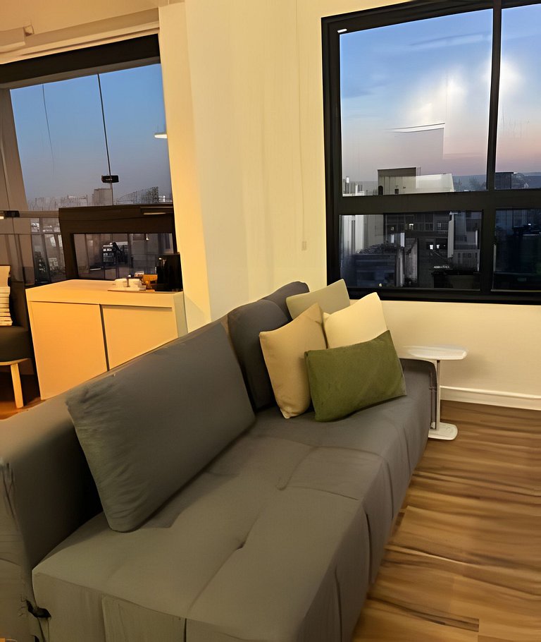 Apê cama Queen e vista top