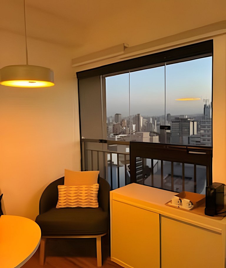 Apê cama Queen e vista top