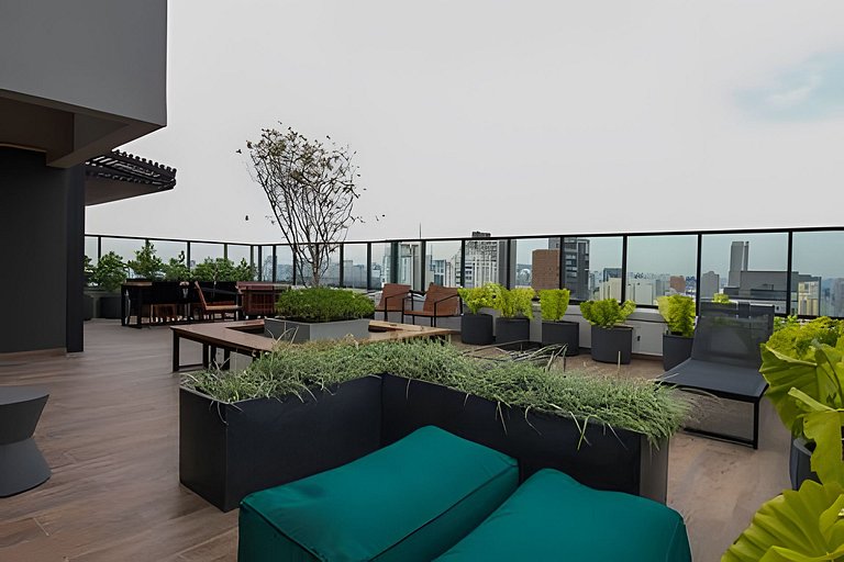 Apê cama Queen e vista top