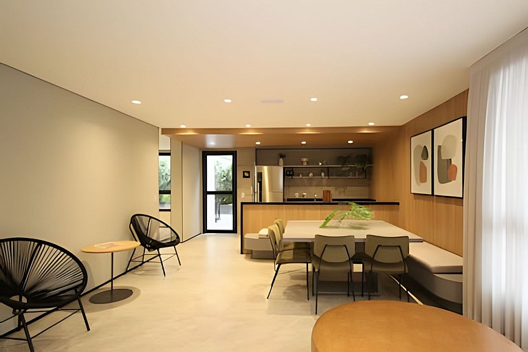 Apê cama Queen e vista top