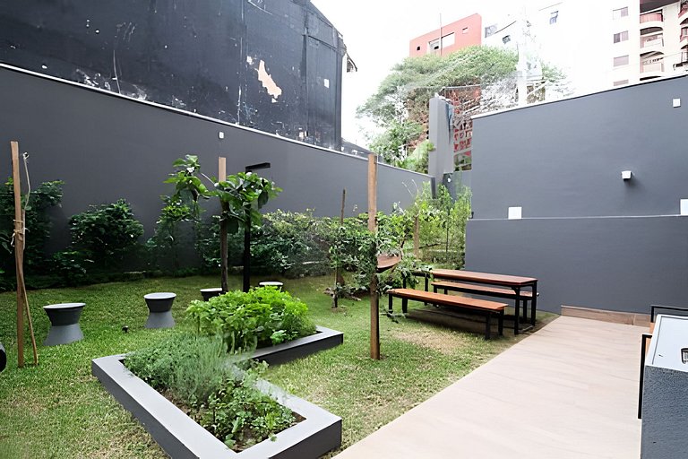 Apê cama Queen e vista top